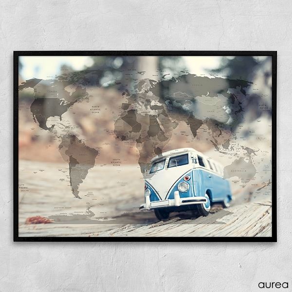 Plakat med verdenskort - VW rugbrød