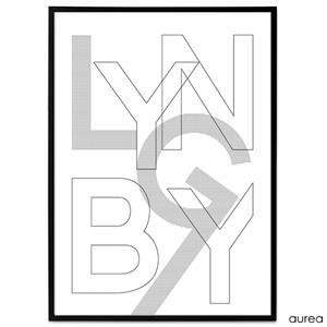 Plakat Lyngby i sort og hvid