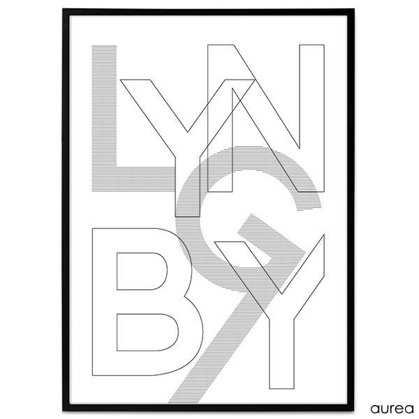 Plakat Lyngby i sort og hvid