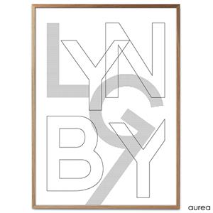 Lyngby plakat i sort/hvid