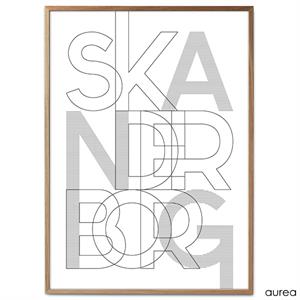 Plakat Skanderborg i sort og hvid