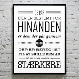 Plakat Stærke par - sort/hvid