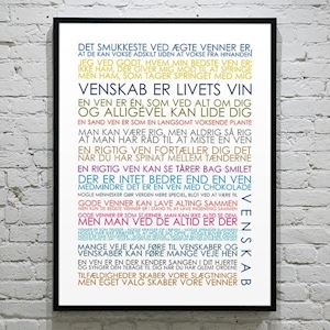 Plakat - Venskab multicolor