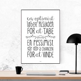 Plakat - En Optimist - sort/hvid