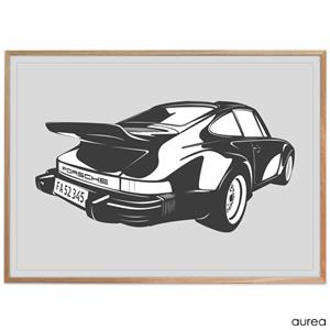 Plakat med Porsche 930 Turbo