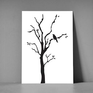 Postkort A5 - Bird in a tree