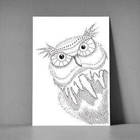 Postkort A5 - Zen owl